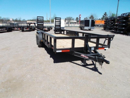 New 2026 J&C Trailers 83x20 Heavy Duty 14K Utility Trailer / Lowboy Trailer / 7000# Axles / 3" Square Tubing / 5ft Heavy Duty Stand Up Ramps