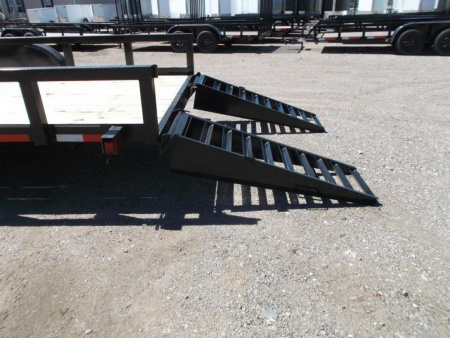 New 2026 J&C Trailers 83x20 Heavy Duty 14K Utility Trailer / Lowboy Trailer / 7000# Axles / 3" Square Tubing / 5ft Heavy Duty Stand Up Ramps