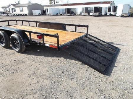 New 2026 J&C Trailers 83x16 Utility Trailer / Lowboy Trailer / 4ft Ramp Gate / Electric Brakes / 2" Bulldog Coupler