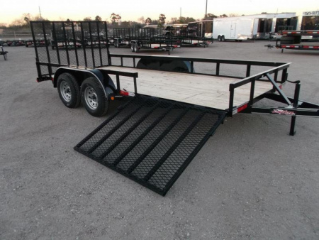 New 2026 J&C Trailers 83x16 Utility Trailer / ATV Trailer / Side by Side Trailer / 2" Bulldog Coupler / 4ft Rear Ramp / 4ft Side Load Ramp / Pipetop