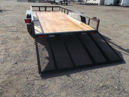 New 2026 J&C Trailers 77x14 Tandem Axle Utility Trailer / Lowboy Trailer / 2" Bulldog Coupler / 4ft Ramp Gate / Electric Brakes
