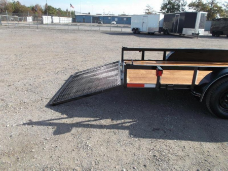 New 2026 J&C Trailers 77x14 Tandem Axle Utility Trailer / Lowboy Trailer / 2" Bulldog Coupler / 4ft Ramp Gate / Electric Brakes