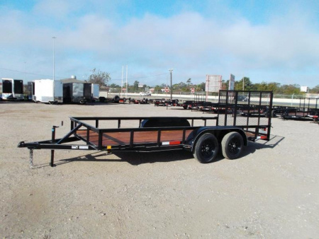 New 2026 J&C Trailers 77x14 Tandem Axle Utility Trailer / Lowboy Trailer / 2" Bulldog Coupler / 4ft Ramp Gate / Electric Brakes