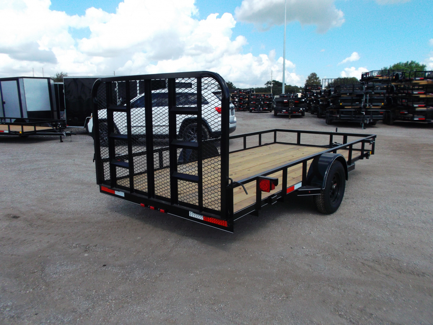 New 2026 J&C Trailers 77x14 SA Utility Trailer / UTV Trailer / C-Channel Wrap Tongue / 2" Bulldog Coupler / 4ft Ramp Gate