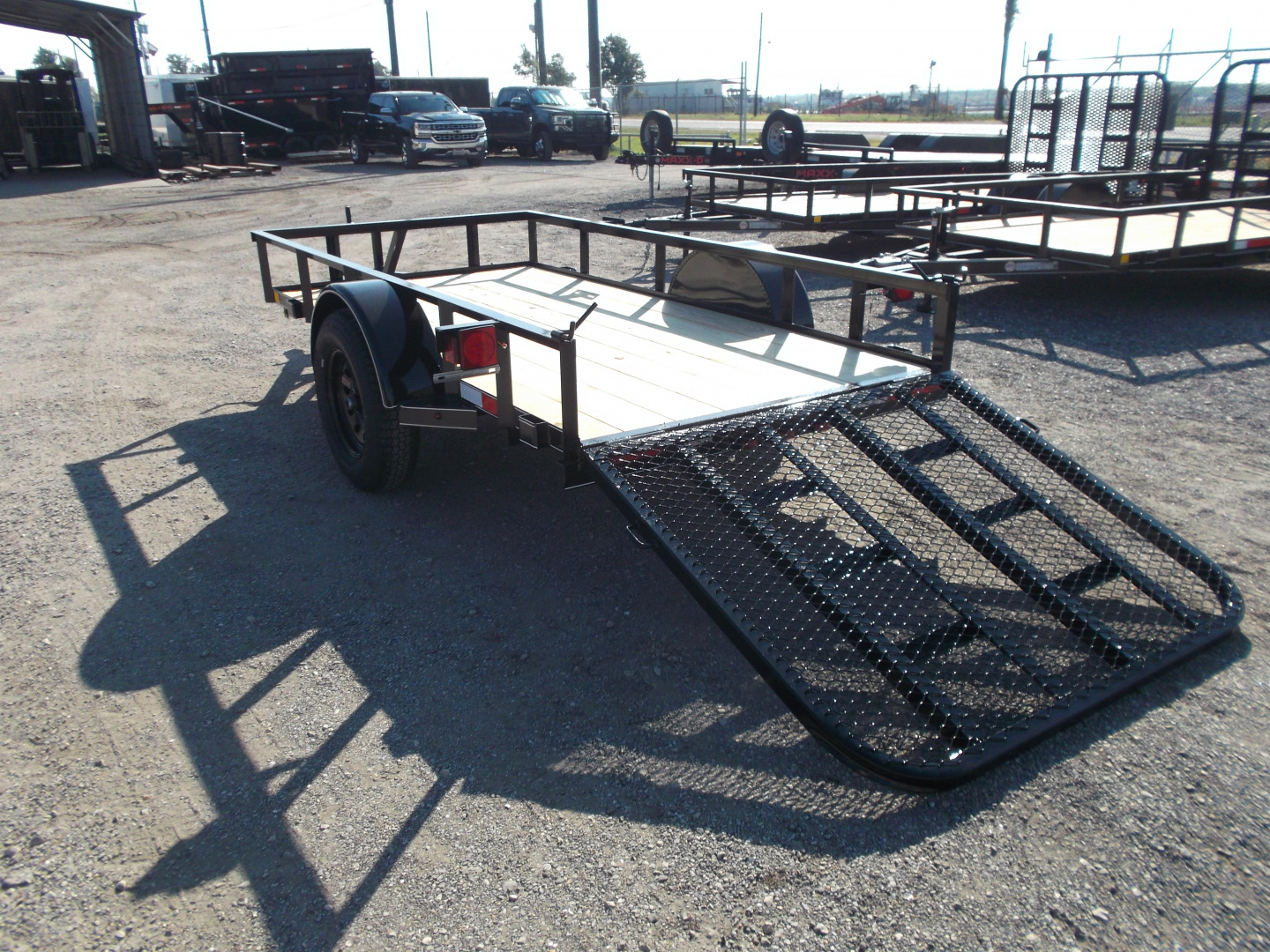 New 2026 J&C Trailers 5x10 Utility Trailer / ATV / Golf Cart Trailer / Wrap Tongue / 4ft Ramp Gate / 2" Bulldog Coupler / LED's