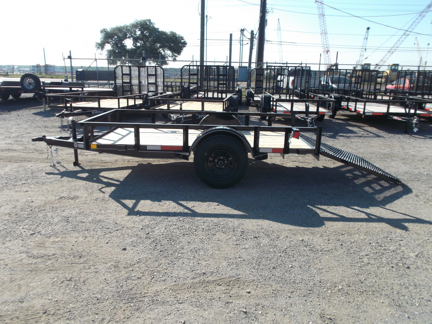 New 2026 J&C Trailers 5x10 Utility Trailer / ATV / Golf Cart Trailer / Wrap Tongue / 4ft Ramp Gate / 2" Bulldog Coupler / LED's
