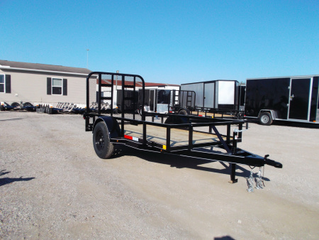 New 2026 J&C Trailers 5x10 Utility Trailer / ATV / Golf Cart Trailer / Wrap Tongue / 4ft Ramp Gate / 2" Bulldog Coupler / LED's