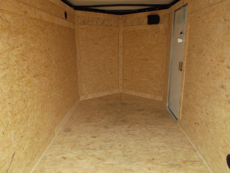 New 2026 Covered Wagon Trailers 5x8 Cargo Trailer / Enclosed Trailer / Ramp / Side Door / .030 Black Semi-Screwless Exterior / Bed Lined Tongue and Frame