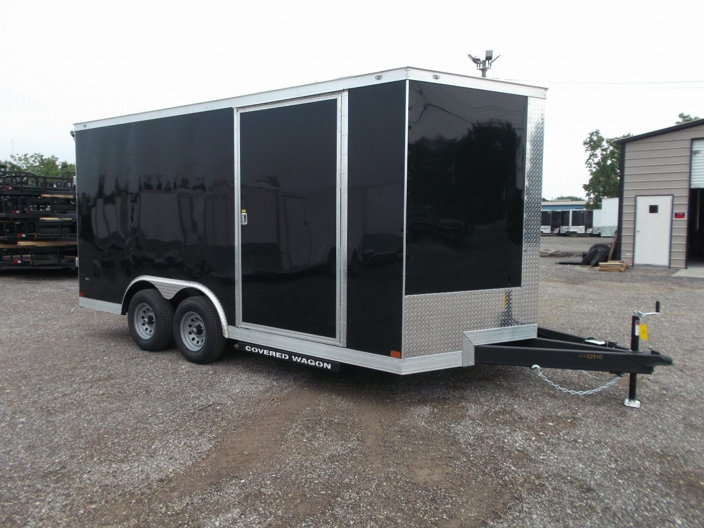 New 2026 Covered Wagon Trailers 8.5x16 Cargo Trailer / Enclosed Trailer / Car Hauler / 5200# Axles / 7ft Interior / .030 Black Semi-Screwless Exterior / Extra Wide Ramp