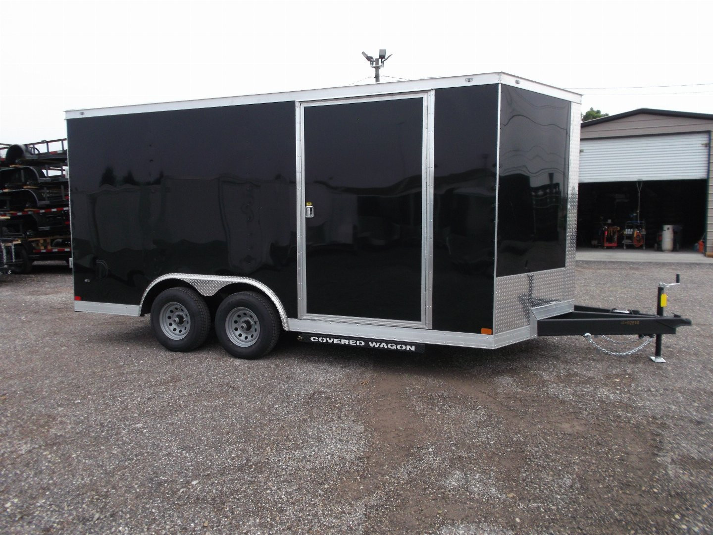 New 2026 Covered Wagon Trailers 8.5x16 Cargo Trailer / Enclosed Trailer / Car Hauler / 5200# Axles / 7ft Interior / .030 Black Semi-Screwless Exterior / Extra Wide Ramp