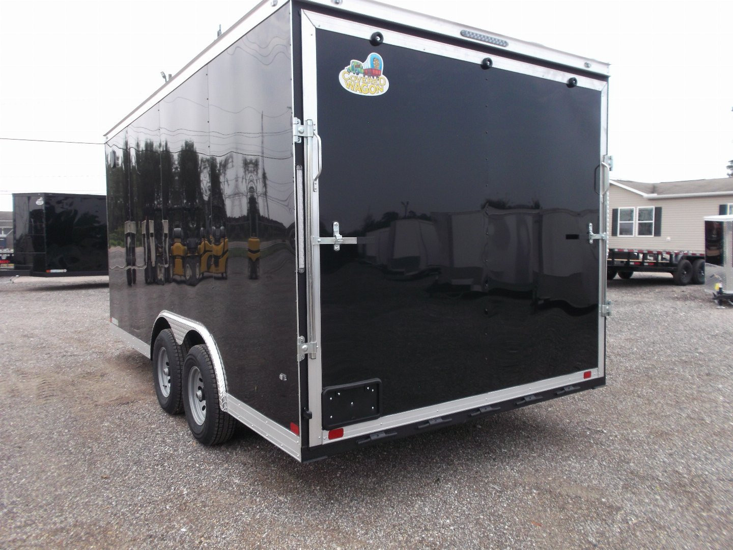 New 2026 Covered Wagon Trailers 8.5x16 Cargo Trailer / Enclosed Trailer / Car Hauler / 5200# Axles / 7ft Interior / .030 Black Semi-Screwless Exterior / Extra Wide Ramp