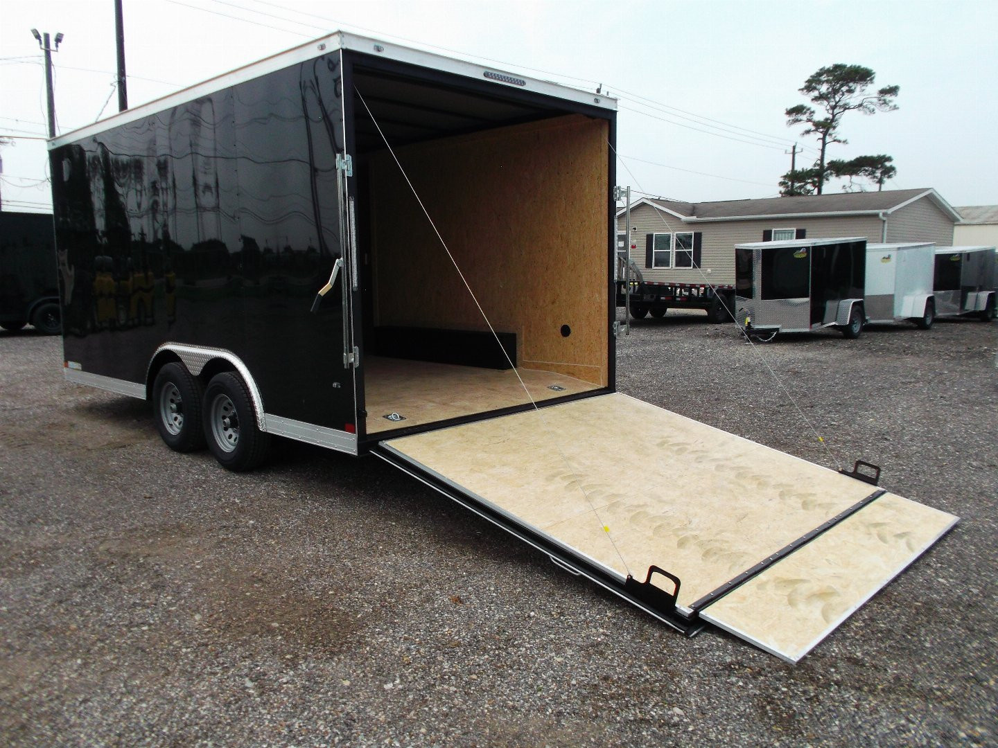 New 2026 Covered Wagon Trailers 8.5x16 Cargo Trailer / Enclosed Trailer / Car Hauler / 5200# Axles / 7ft Interior / .030 Black Semi-Screwless Exterior / Extra Wide Ramp