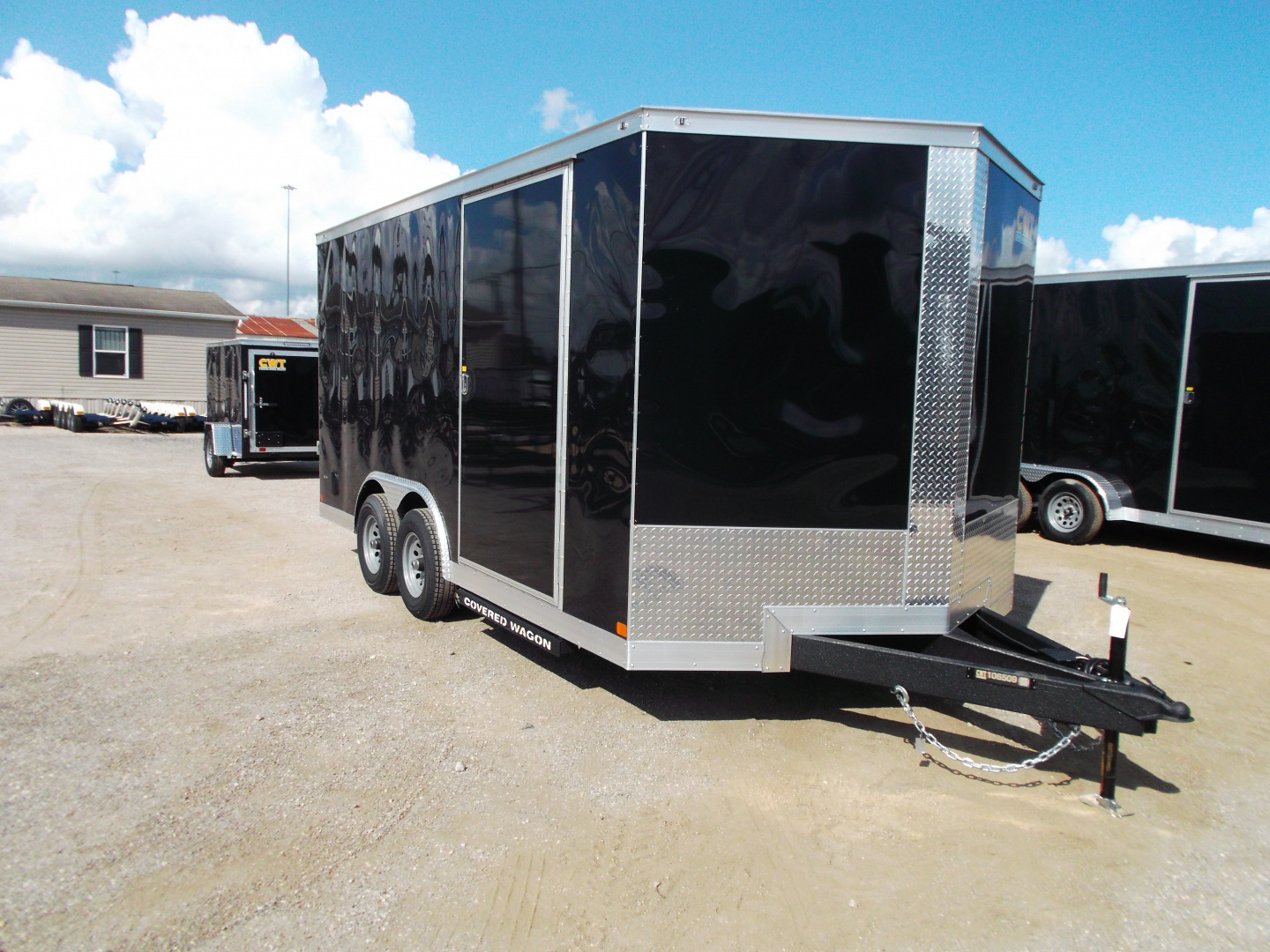 New 2026 Covered Wagon Trailers 8.5x16 Cargo Trailer / Enclosed Trailer / Car Hauler / 5200# Axles / 7ft Interior / .030 Black Semi-Screwless Exterior / Extra Wide Ramp