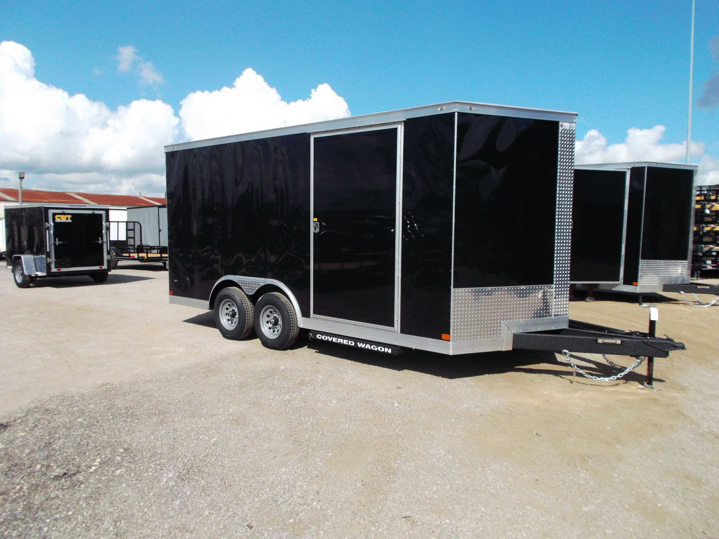 New 2026 Covered Wagon Trailers 8.5x16 Cargo Trailer / Enclosed Trailer / Car Hauler / 5200# Axles / 7ft Interior / .030 Black Semi-Screwless Exterior / Extra Wide Ramp