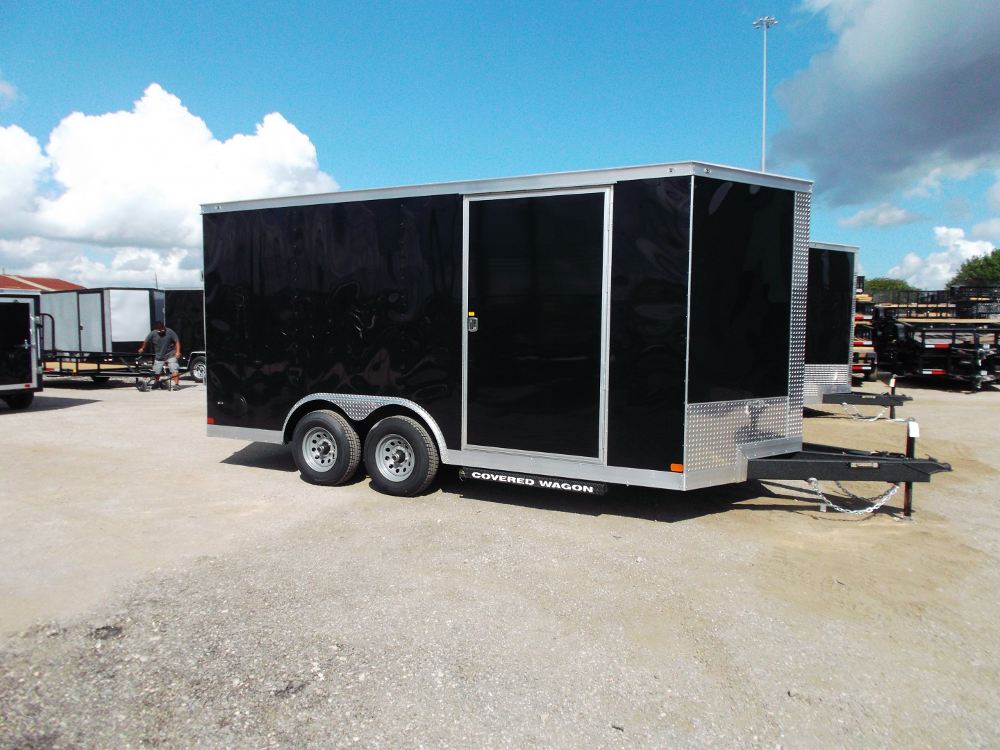 New 2026 Covered Wagon Trailers 8.5x16 Cargo Trailer / Enclosed Trailer / Car Hauler / 5200# Axles / 7ft Interior / .030 Black Semi-Screwless Exterior / Extra Wide Ramp