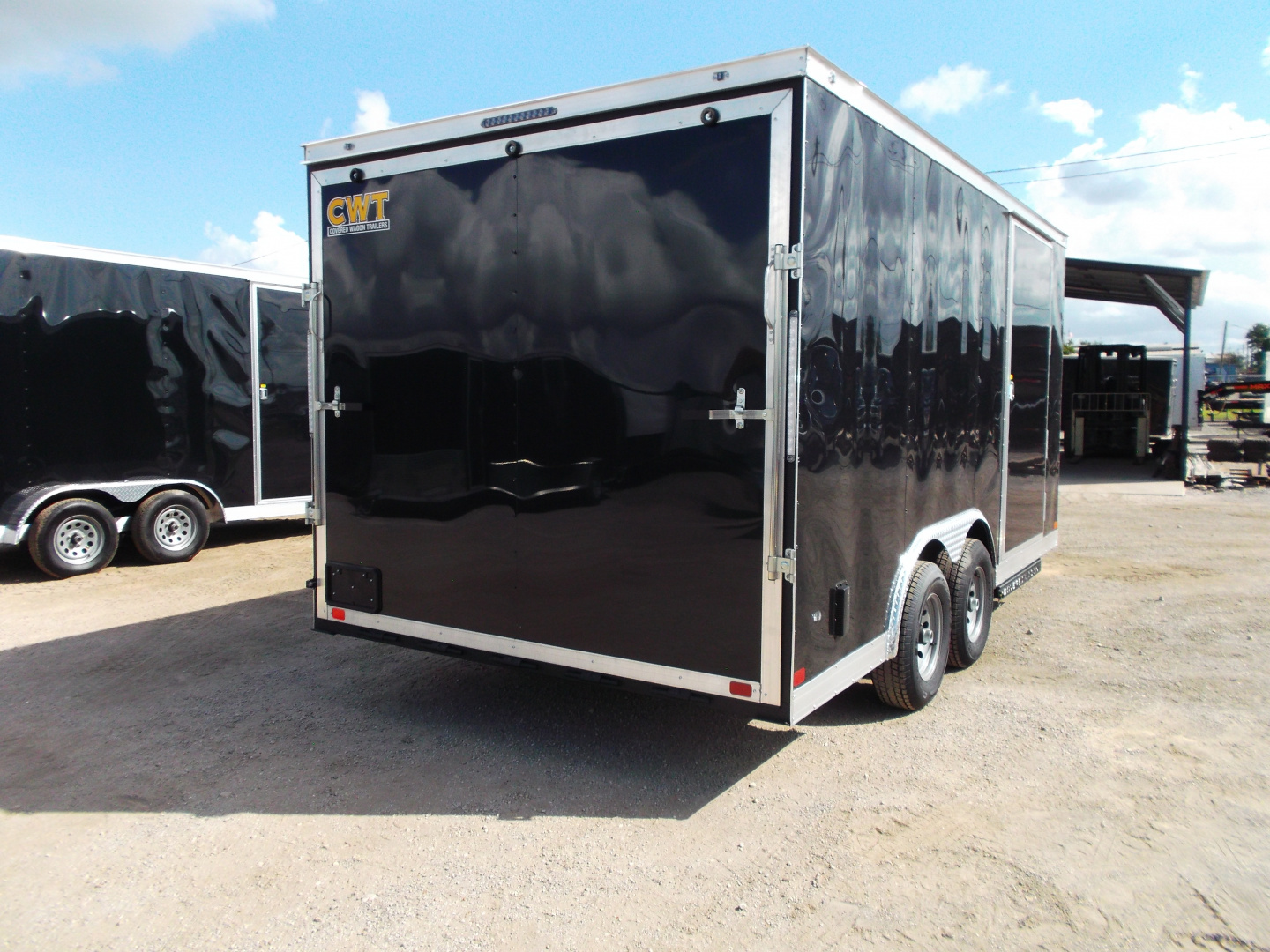 New 2026 Covered Wagon Trailers 8.5x16 Cargo Trailer / Enclosed Trailer / Car Hauler / 5200# Axles / 7ft Interior / .030 Black Semi-Screwless Exterior / Extra Wide Ramp