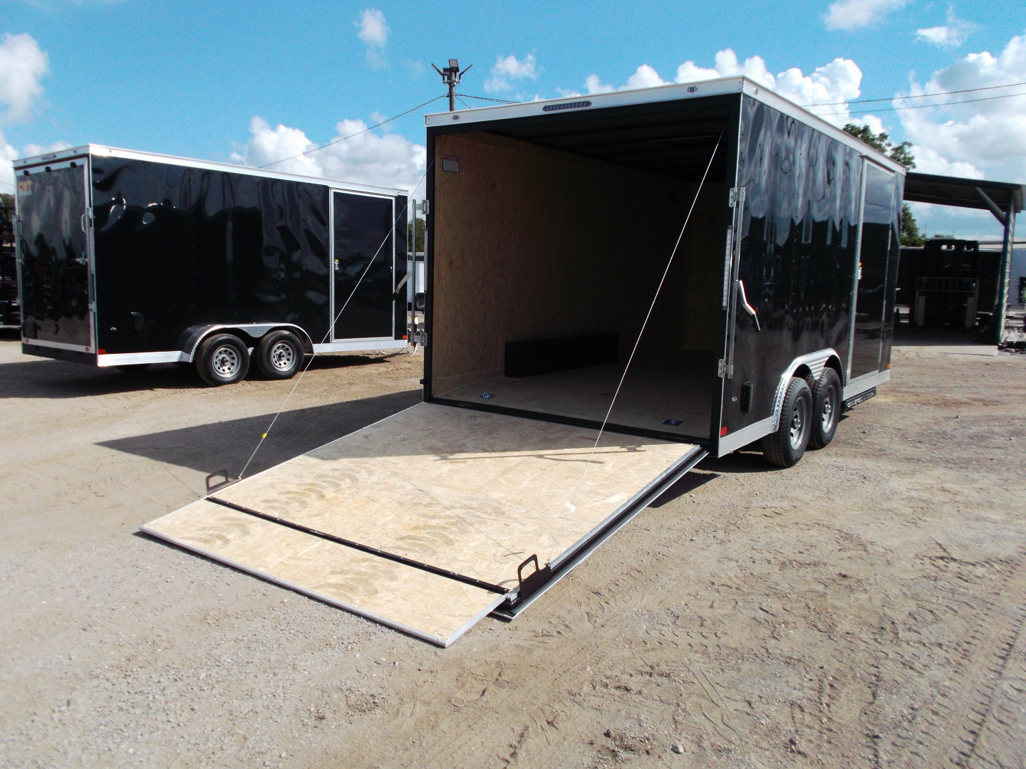 New 2026 Covered Wagon Trailers 8.5x16 Cargo Trailer / Enclosed Trailer / Car Hauler / 5200# Axles / 7ft Interior / .030 Black Semi-Screwless Exterior / Extra Wide Ramp