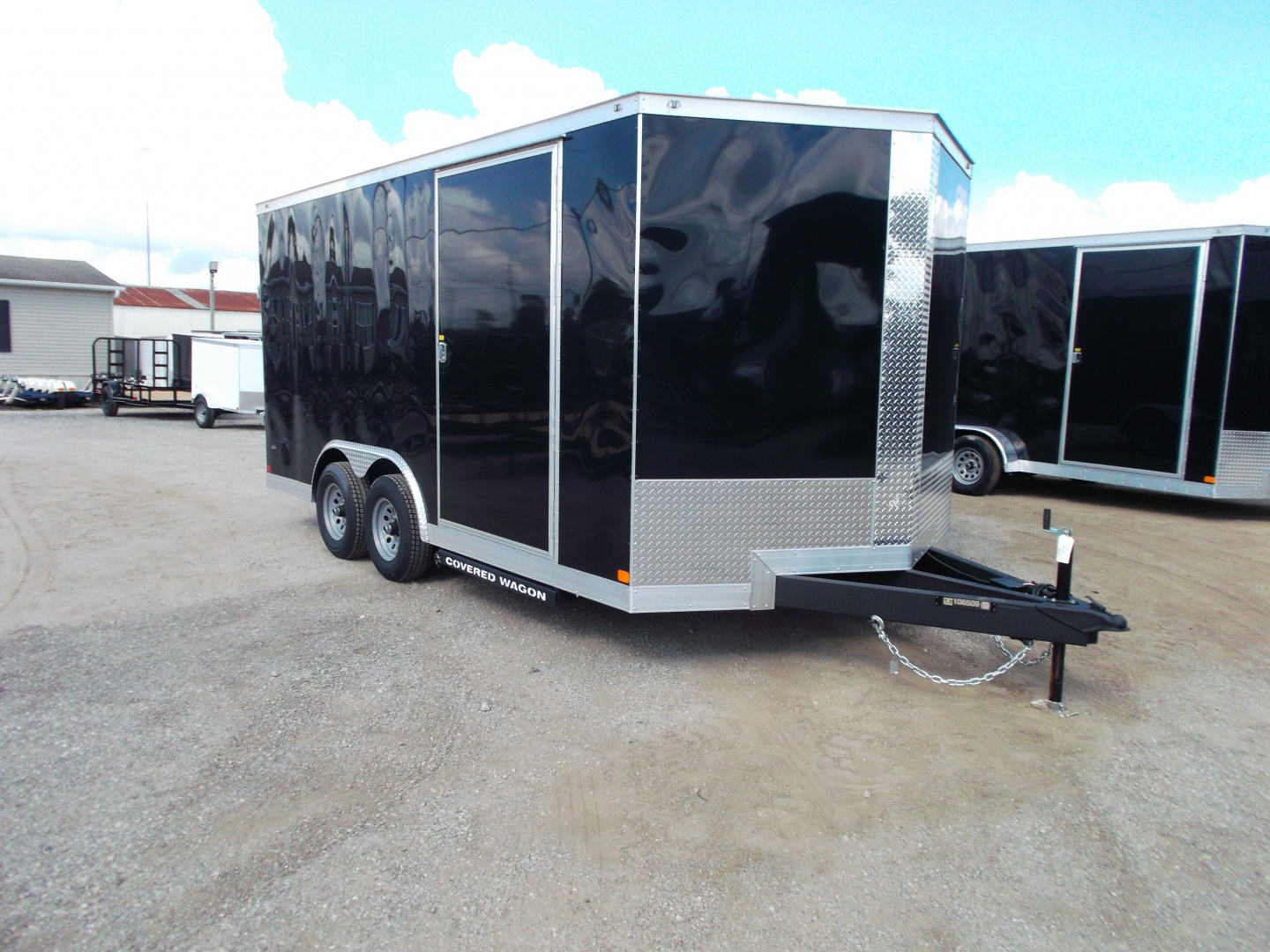 New 2026 Covered Wagon Trailers 8.5x16 Cargo Trailer / Enclosed Trailer / Car Hauler / 5200# Axles / 7ft Interior / .030 Black Semi-Screwless Exterior / Extra Wide Ramp