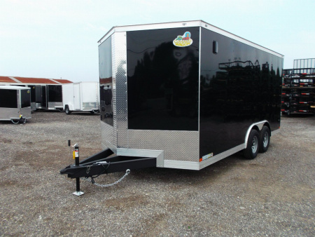 New 2026 Covered Wagon Trailers 8.5x16 Cargo Trailer / Enclosed Trailer / Car Hauler / 5200# Axles / 7ft Interior / .030 Black Semi-Screwless Exterior / Extra Wide Ramp