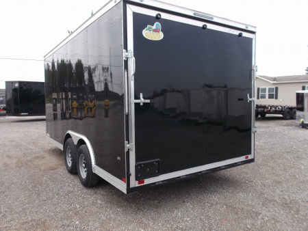 New 2026 Covered Wagon Trailers 8.5x16 Cargo Trailer / Enclosed Trailer / Car Hauler / 5200# Axles / 7ft Interior / .030 Black Semi-Screwless Exterior / Extra Wide Ramp