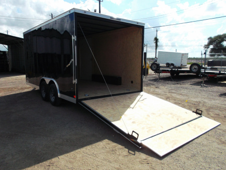 New 2026 Covered Wagon Trailers 8.5x16 Cargo Trailer / Enclosed Trailer / Car Hauler / 5200# Axles / 7ft Interior / .030 Black Semi-Screwless Exterior / Extra Wide Ramp
