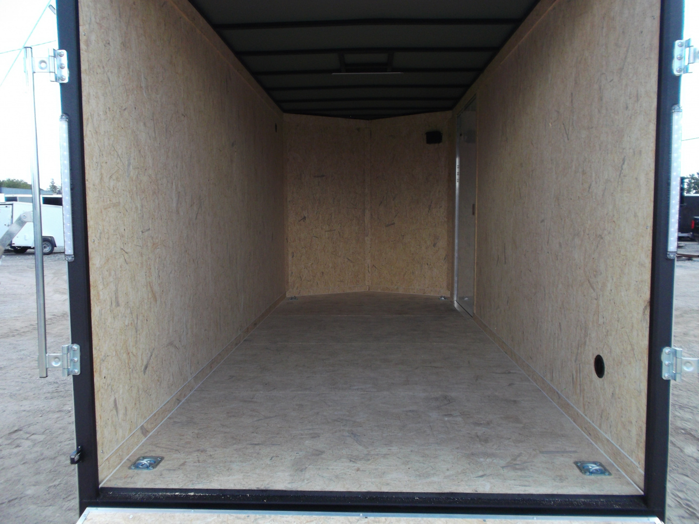 New 2026 Covered Wagon Trailers 7x16 Tandem Axle Cargo Trailer / Enclosed Trailer / 7'6" Interior / Extra Wide Ramp / 48" RV Side Door / LEDs / .030 Black Semi-Screwless Exterior