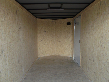 New 2026 Covered Wagon Trailers 7x16 Tandem Axle Cargo Trailer / Enclosed Trailer / 7'6" Interior / Extra Wide Ramp / 48" RV Side Door / LEDs / .030 Black Semi-Screwless Exterior