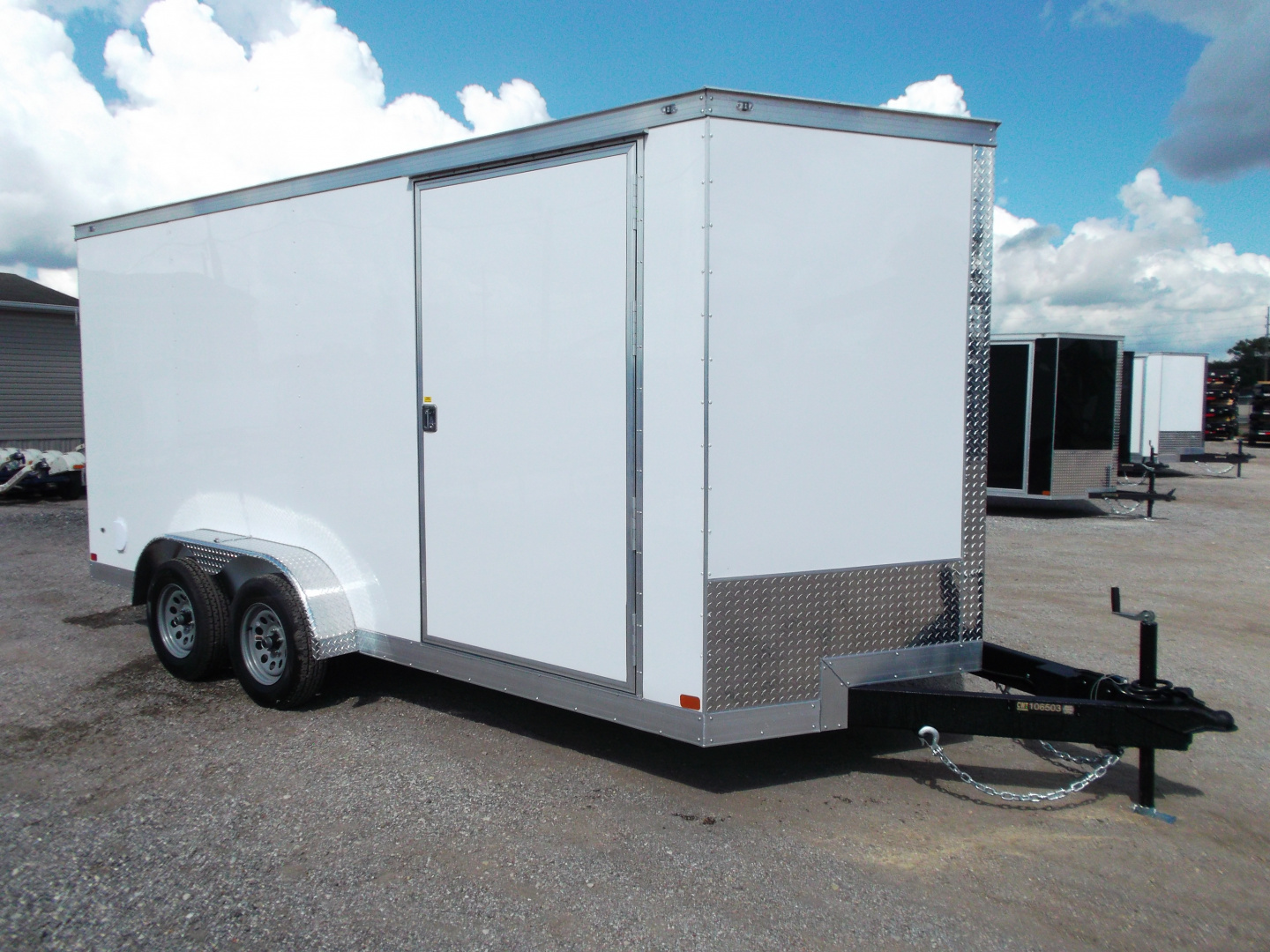 New 2026 Covered Wagon Trailers 7x16 Cargo Trailer / Enclosed Trailer / 7ft Interior / Extra Wide Ramp / 48" RV Door / .080 White Poly Core Semi-Screwless Exterior