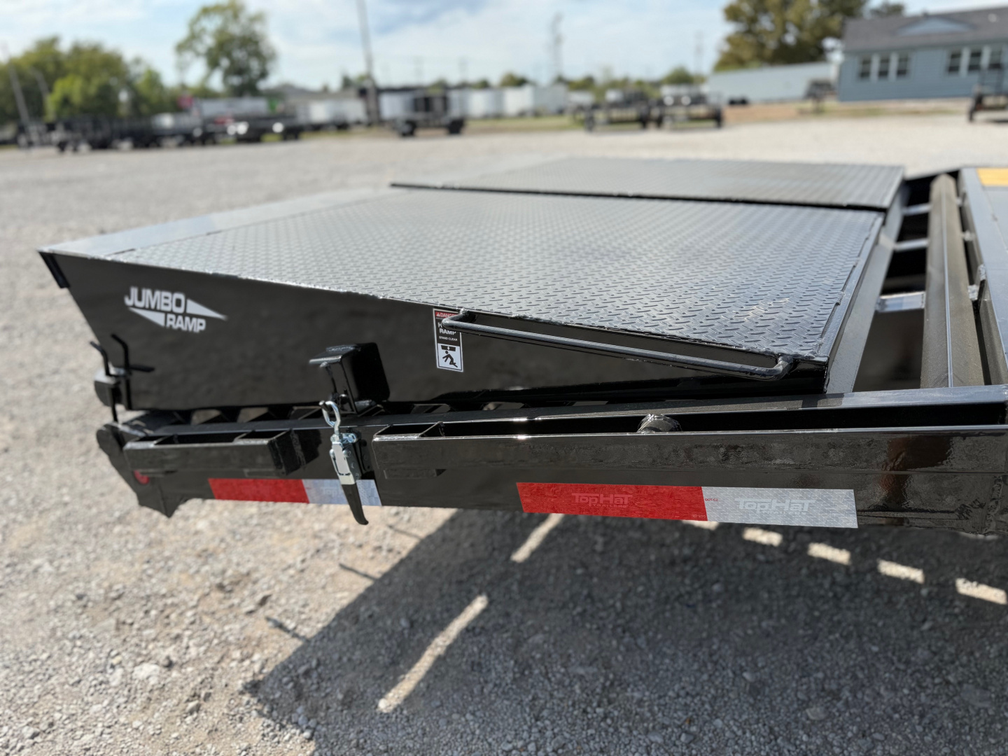 New 2026 Top Hat Trailers GN240-30x102 Flatbed Trailer w/ Jumbo Ramps & 14 Ply Upg. (25'+5')