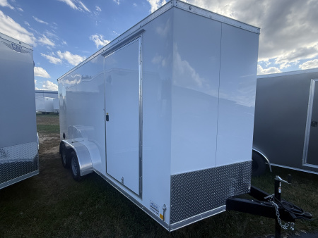 New 2025 RC Trailers 7X16 7k V nose, plus 6", ramp door, screwless Cargo / Enclosed Trailer
