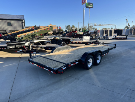 Used 2012 20’ Load Trail flatbed Trailer 2-5200 lb axles=10K, dovetail, removable fenders, Slide In Ramps