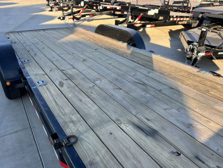 Used 2012 20’ Load Trail flatbed Trailer 2-5200 lb axles=10K, dovetail, removable fenders, Slide In Ramps