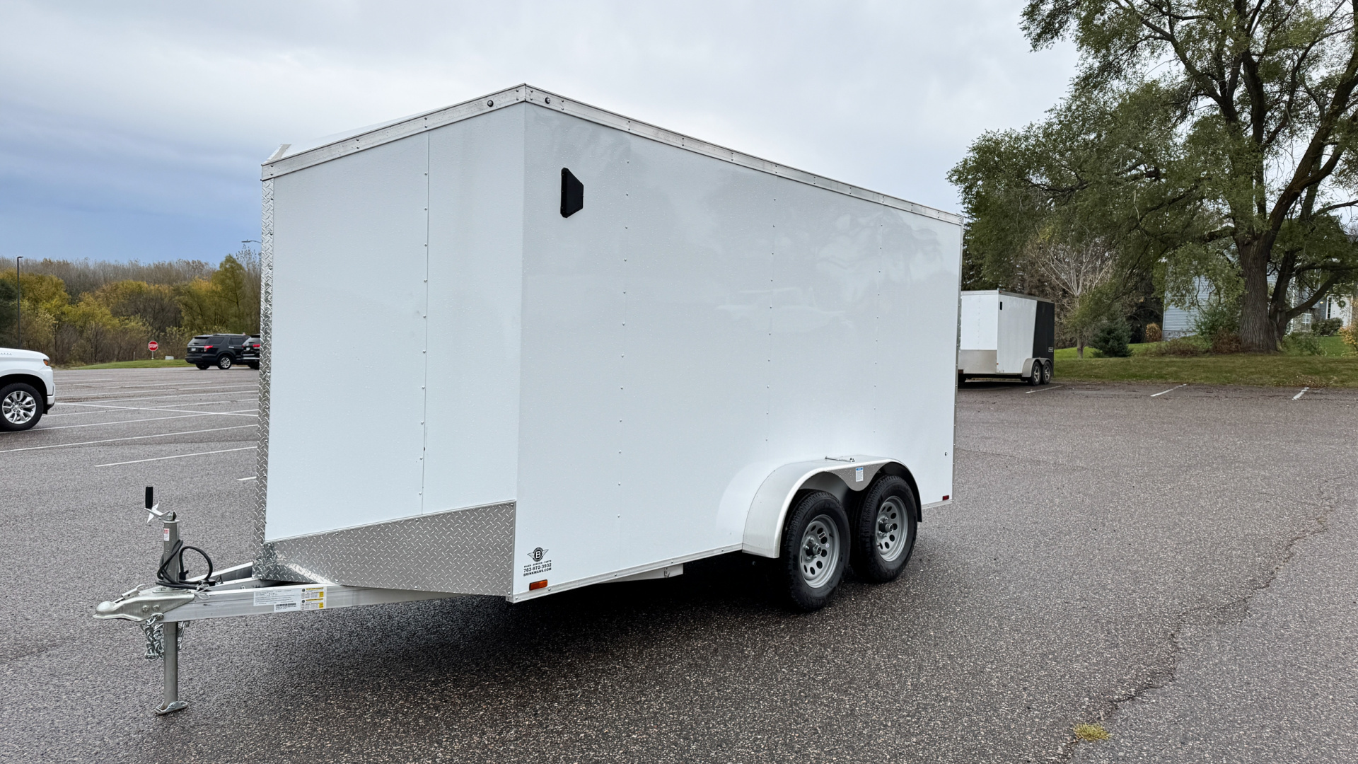 New Lightning 7x14 Aluminum Enclosed Trailer - Rear ramp door!