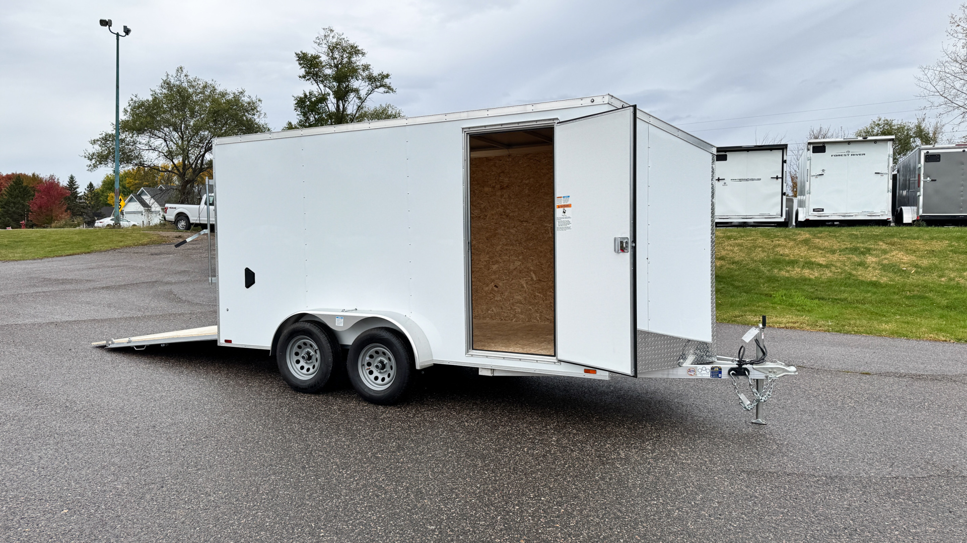 New Lightning 7x14 Aluminum Enclosed Trailer - Rear ramp door!
