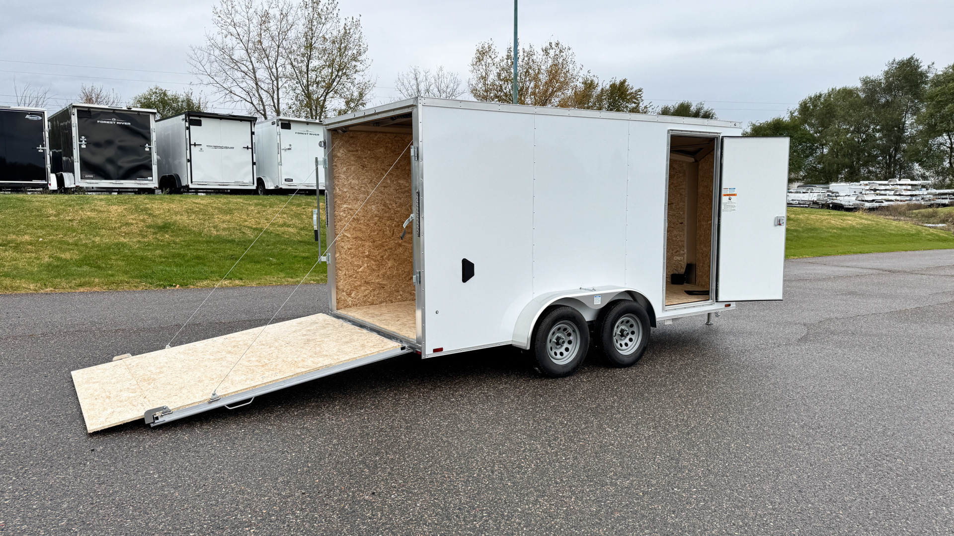 New Lightning 7x14 Aluminum Enclosed Trailer - Rear ramp door!