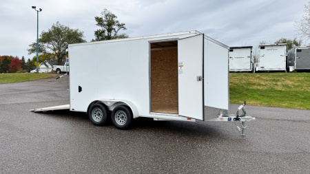 New Lightning 7x14 Aluminum Enclosed Trailer - Rear ramp door!