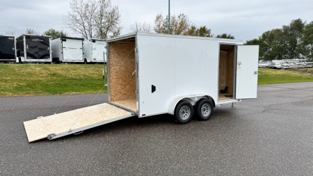 New Lightning 7x14 Aluminum Enclosed Trailer - Rear ramp door!