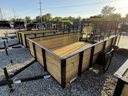 New 2026 AMO US101 Utility Trailer 76X10 SA WOOD SIDES (GVW:2990) BLACK