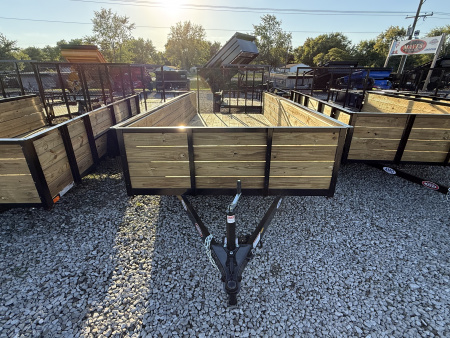 New 2026 AMO UT162 Utility Trailer 76X16 TA WOOD SIDES (GVW:7000) BLACK