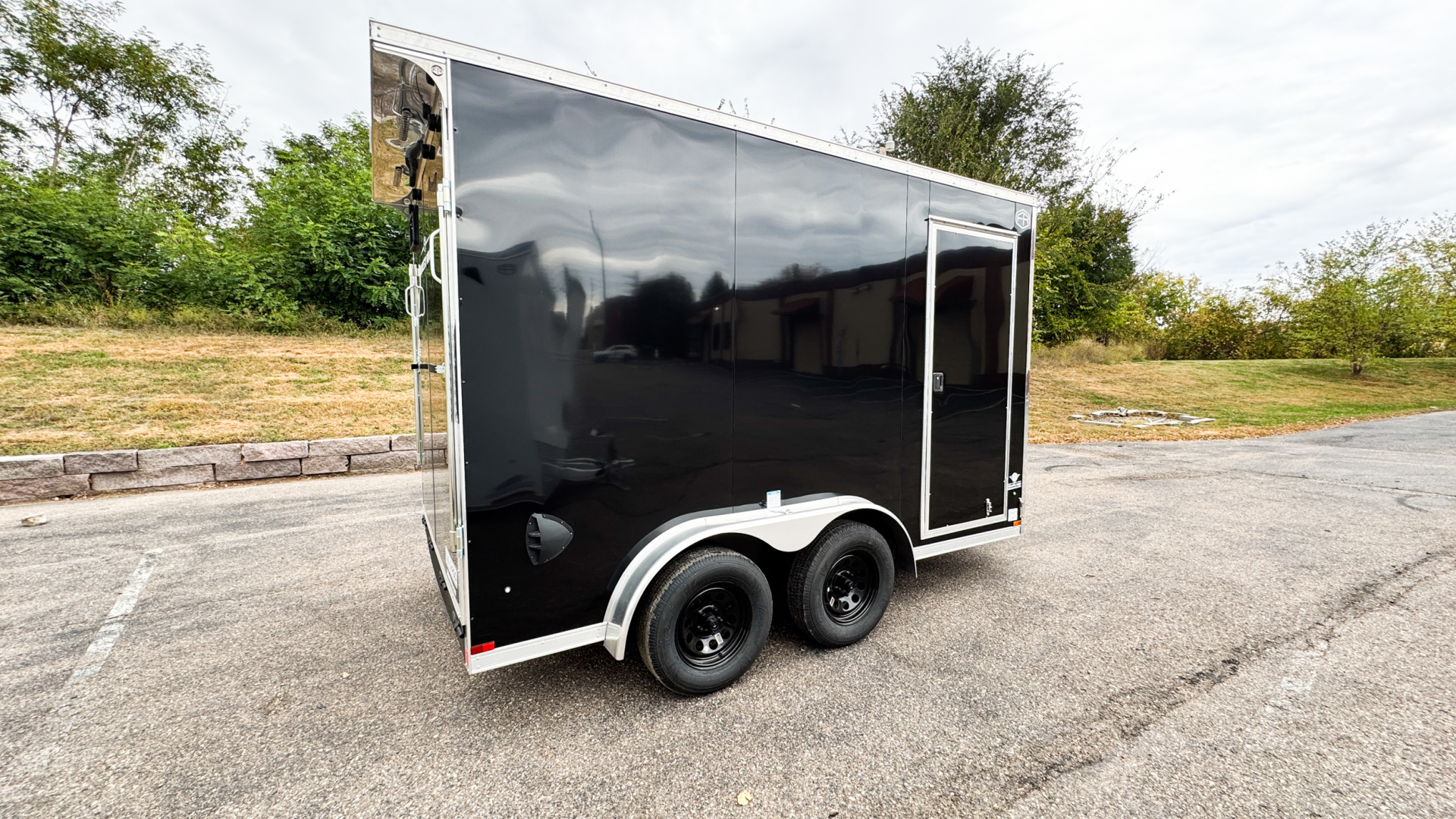 New US Cargo 7.5x12 Enclosed Trailer - Rear ramp door