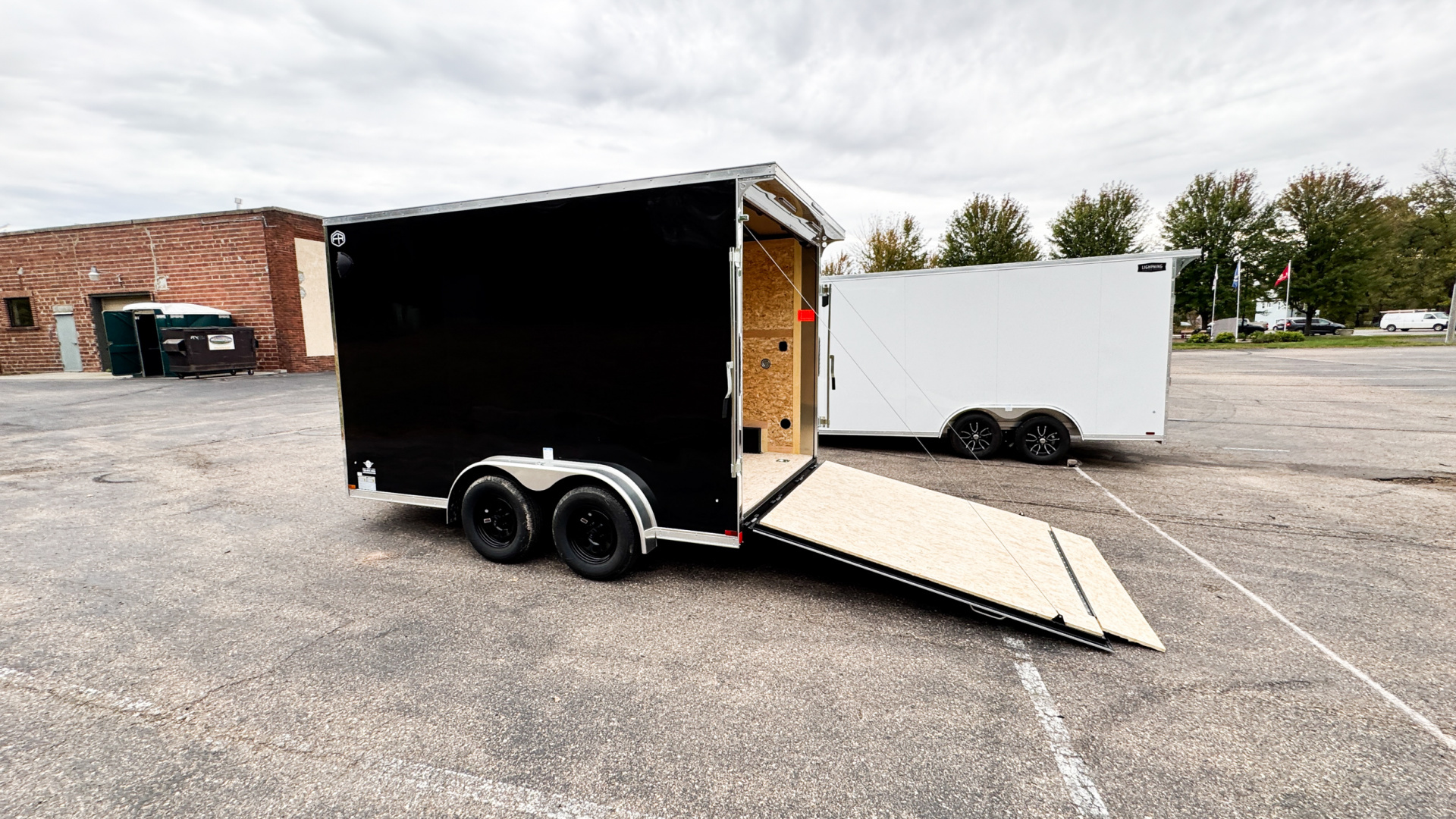 New US Cargo 7.5x12 Enclosed Trailer - Rear ramp door