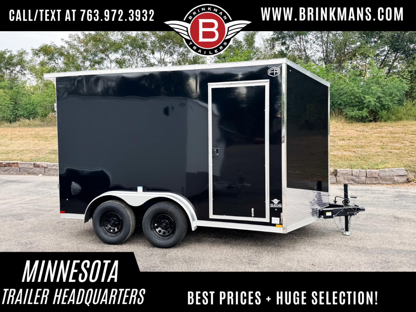 New US Cargo 7.5x12 Enclosed Trailer - Rear ramp door