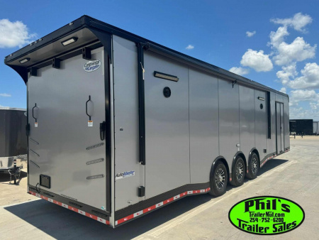 New CONTINENTAL CARGO NEW 85X34 ENCLOSED RACE TRAILER BATHROOM ELECTRIC AWNING CAR HAULER TRAILER CARGO TRAILERS Car / Racing Trailer