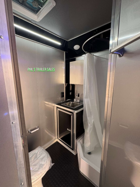 New CONTINENTAL CARGO NEW 85X34 ENCLOSED RACE TRAILER BATHROOM ELECTRIC AWNING CAR HAULER TRAILER CARGO TRAILERS Car / Racing Trailer