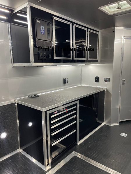 New CONTINENTAL CARGO NEW 85X34 ENCLOSED RACE TRAILER BATHROOM ELECTRIC AWNING CAR HAULER TRAILER CARGO TRAILERS Car / Racing Trailer