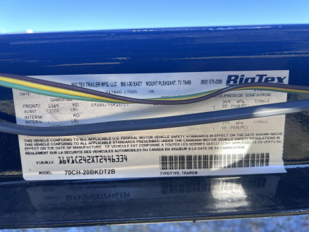 New 2026 Big Tex Trailers 7x20 7K Car Hauler