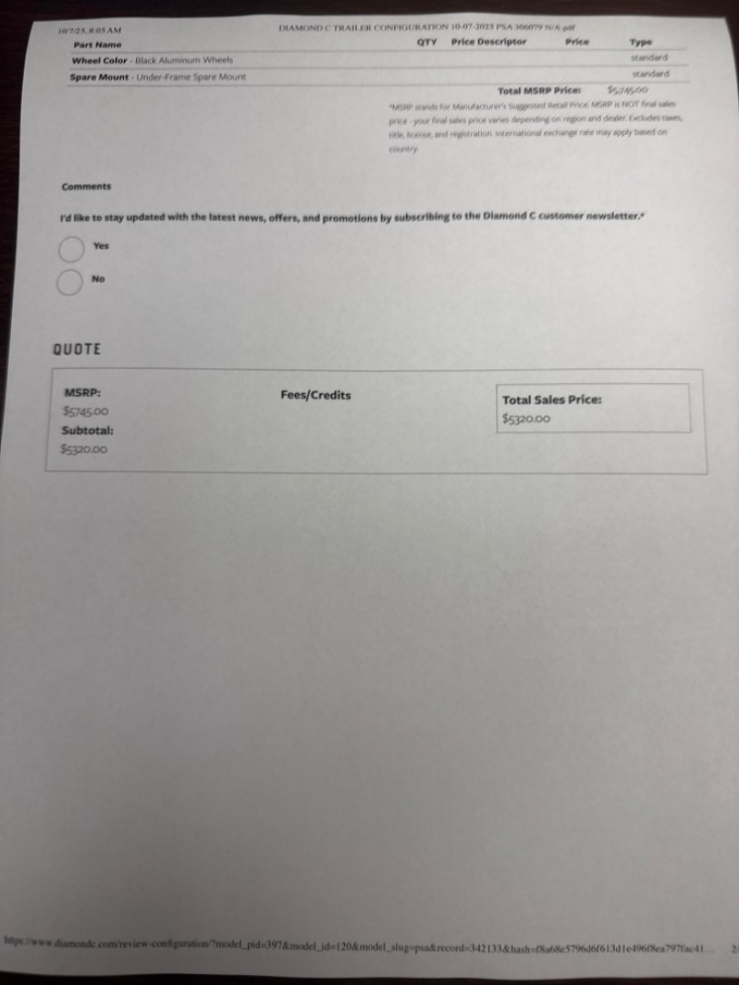 New 2026 Diamond C Trailers PSA 106 Venture Series 14'X83" Utility Trailer