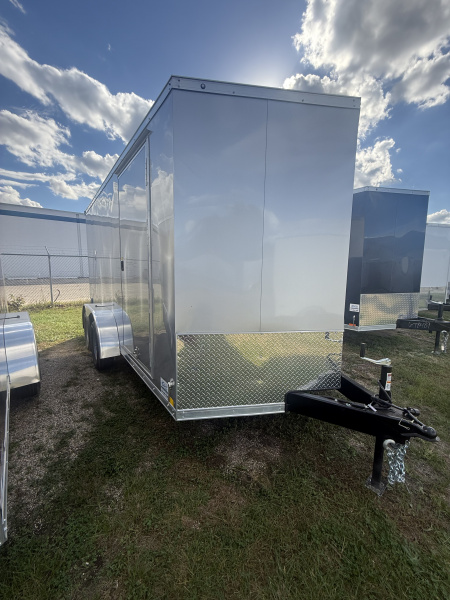 New 2025 RC Trailers 7 X 14 7k v-nose 6'-6'' interior height ramp door screwless Cargo / Enclosed Trailer
