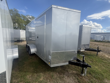 New 2025 RC Trailers 7 X 16 7k v-nose 6'-6'' interior height ramp door screwless Cargo / Enclosed Trailer