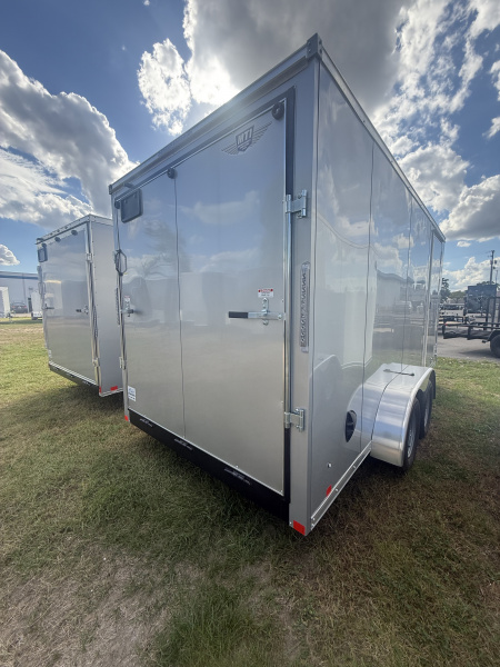 New 2025 RC Trailers 7 X 16 7k v-nose 6'-6'' interior height ramp door screwless Cargo / Enclosed Trailer